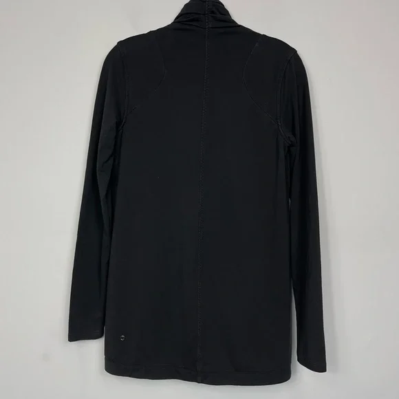 Lululemon Rulu Rally Wrap Black 6 Jacket Cardigan Sweater Snap Button Closure - Picture 7 of 16